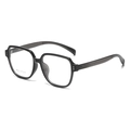 Fashionable oversized square dark grey translucent optical frames for women - Grey Black (C2-2)