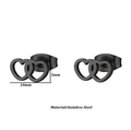 Double heart stainless steel stud earrings in black finish dimensions 10x5mm - Interlocked Hearts (027 Black)
