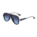 Klassieke aviator zonnebril met metalen montuur en blauwe gradiënt glazen - Zwart Frame Metallic Grijs Blauwe Lenzen