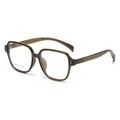 Fashionable oversized square optical frame in translucent olive green acetate finish - Translucent Green (C9)