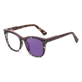 Cat eye glasses with tortoiseshell frames and purple lenses in a stylish retro design - Purple Pink to Red Brown Marble to Purple