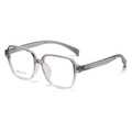 Oversized geometric square glasses frames for women in transparent grey finish - Grey to White Gradient (C10)