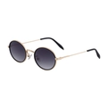 Lunettes de soleil ovales avec monture en métal doré et verres dégradés noirs rétro - Monture Dorée Verres Dégradés Gris (C1)