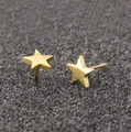 Minimalist gold star stud earrings in matte stainless steel for a stylish look - Gold
