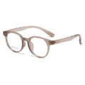 Montura de gafas redondas elegantes en marrón té transparente para moda de mujer - Té Transparente (C7)