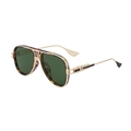 Lunettes aviateur en métal doré avec monture écailles foncées et verres verts - C6 Polarisé Écaille Or Noir G15 Vert