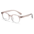 Stylish round optical eyeglass frames for women in transparent gradient pink finish - Pink to White Gradient (C10-1)