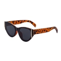 Women's cat-eye sunglasses featuring classic leopard tortoiseshell frames and gold accents - C4 Tortoise Frame Gray Lens