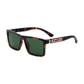 Square tortoiseshell polarized sunglasses with dark green lenses and gold metal accents - C5 Polarized Shiny Tortoise Frame Matte Gold Red G15 Green