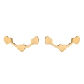 Pendientes de aro minimalistas en forma de corazón dorado de acero inoxidable pulido - Dorado
