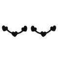 Pendientes de botón minimalistas de acero inoxidable negro mate con tres corazones - Negro Mate