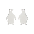 Detailed view of silver penguin stainless steel charms with hanging holes for jewelry - Steel