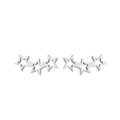 Macro shot of silver hollow star ear crawlers showing three connected pentagrams - Steel