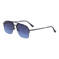 Lunettes de soleil aviateur rétro à double pont avec verres dégradés bleu et monture métal - Monture Gunmetal Mat Verres Gris Bleu (C2)