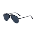 Classic all-black aviator sunglasses with metal double bridge and semi-rimless frame - Matte Black Frame Gray Lens