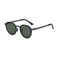 Occhiali da sole rotondi retro con montatura nero opaco e lenti verde scuro - Canna di Fucile Verde G15