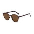 Retro polarized round sunglasses with tortoise shell frame and brown lenses for men - Tortoise Frame Tea Lens