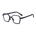 Modern black square polarized sunglasses with retro geometric frame for men and women - C3 Matte Black Frame Transparent Lens