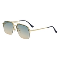 Retro pilot sunglasses with gold metal frame and blue-orange gradient lenses - Polished Gold Frame Green Yellow Lens (C5)