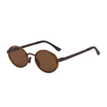Vintage oval polarized sunglasses featuring tortoiseshell frames and brown lenses - C6 Tortoise Frame Brown Lens