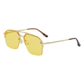Retro aviator sunglasses with gold double bridge frame and bright yellow lenses - Polished Gold Tortoise Frame Yellow Lens (C6)