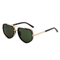 Men's fashion square sunglasses with tortoiseshell frames and dark green lenses - Tortoise Gold Frame G15 Green Lens (C6)