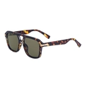Fashionable tortoise shell sunglasses with dark green lenses and gold metal details - Tortoise Frame Full Tea (C4)