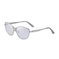 Lunettes de soleil œil-de-chat à monture en métal argenté et branches élégantes - C6 Argent 05 Double Gris Mercure
