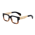 Gafas de sol cuadradas vintage con montura degradada y patillas de metal con grabados - C6 Negro Marrón Carey Dorado