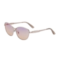 Lunettes de soleil cat-eye en métal or rose avec verres dégradés violet et orange - C7 Monture Or Clair Verre Marron Bleu Clair