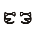 Minimalist cute black cat stud earrings made of stainless steel for daily fashion wear - Matte Black (Cat Shape)