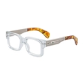 Gafas de sol retro con montura transparente y patillas de metal plateado grabado - C8 Transparente Plateado