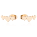 Minimalist gold heart earrings featuring a stylish triple-heart drop design for women - Gold