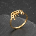 Vintage gothic gold molten texture open ring with letter G on a dark stone background - G Fluid Style (058) / Gold