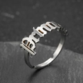 Gothic style silver Baby letter open ring made of durable stainless steel - Baby Style (055) / Steel