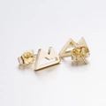 Minimalist golden hollow mountain stud earrings with stainless steel butterfly backs - Gold