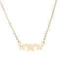 Collana dorata minimalista con tre ciondoli a farfalla cavi e catena a maglia O - Collana Farfalla Cava (775 Oro) / Oro