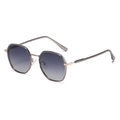 Chic oversized square polarized sunglasses for women with purple gradient lenses - C2 Double Grey (KS-3841)