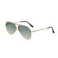 Aviator zonnebril met gouden metalen montuur en blauw-gele gradiënt lenzen voor buiten - Glanzend Goud Frame Groen Geel Gradiënt Lenzen (C5)