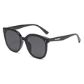 Gafas de sol polarizadas cuadradas para hombre con montura negra y detalles plateados - Negro Brillante