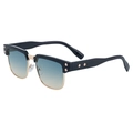 Gafas de sol retro de media montura en negro y dorado con lentes degradadas azul-amarillo - Montura Negro Brillante Dorado Lentes Verde Amarillo