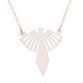 Collana con uccello origami in acciaio inossidabile oro rosa e pendente traforato - Uccello Cavo (377) / Oro rosa