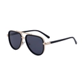Klassieke aviator zonnebril met zwart-gouden metalen montuur en donkergrijze glazen - Glanzend Zwart Goud Frame Grijze Lens