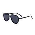 Klassieke aviator zonnebril met dubbele brug in mat zwart en donkergrijze UV-lenzen - Matzwart Grijs