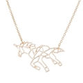 Collier licorne origami doré minimaliste avec design géométrique en acier inoxydable - Licorne (305) / Or