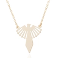 Collier minimaliste en or avec pendentif aigle origami et chaîne fine pour femme - Oiseau Creux (377) / Or