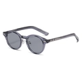 Gafas de sol redondas retro con montura de acetato gris transparente y lentes grises - C4 Gris Azul Profundo Transparente/Gris Claro