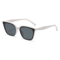 Occhiali da sole polarizzati cat-eye con montatura bianca e finiture nere eleganti - Bianco Lucido