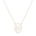 Collana con pendente a testa di leone origami minimalista in finitura dorata geometrica - Stile Leone (353 Oro)