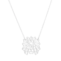 Collier en acier inoxydable argenté avec pendentif tête de lion géométrique évidé - Lion Géométrique (373) / Acier